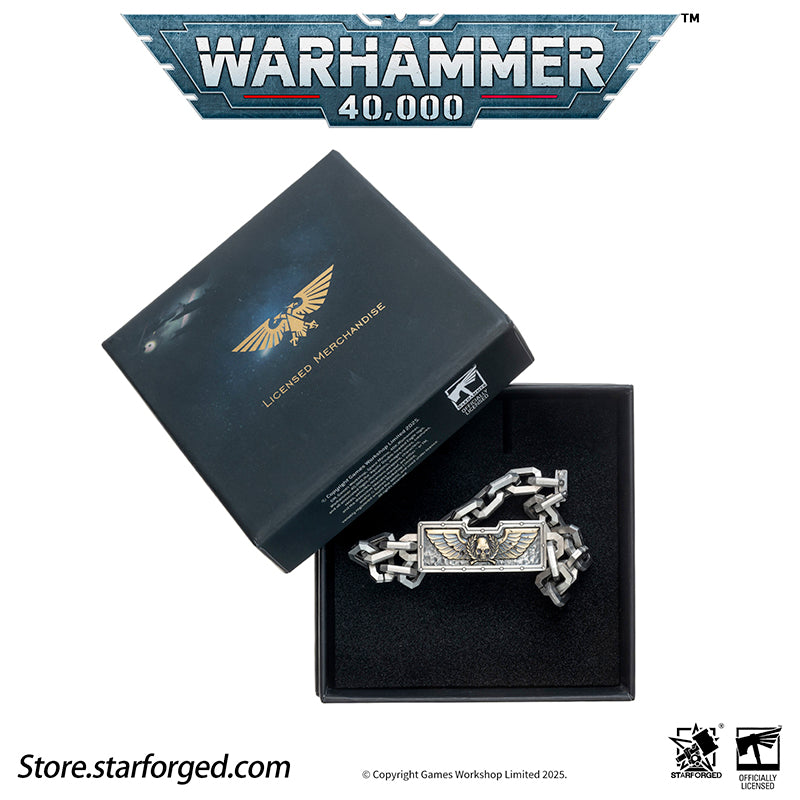 Starforged Warhammer 40K Steel Oath of Imperial Guardsmen Bracelet Men's Jewelry Accessories